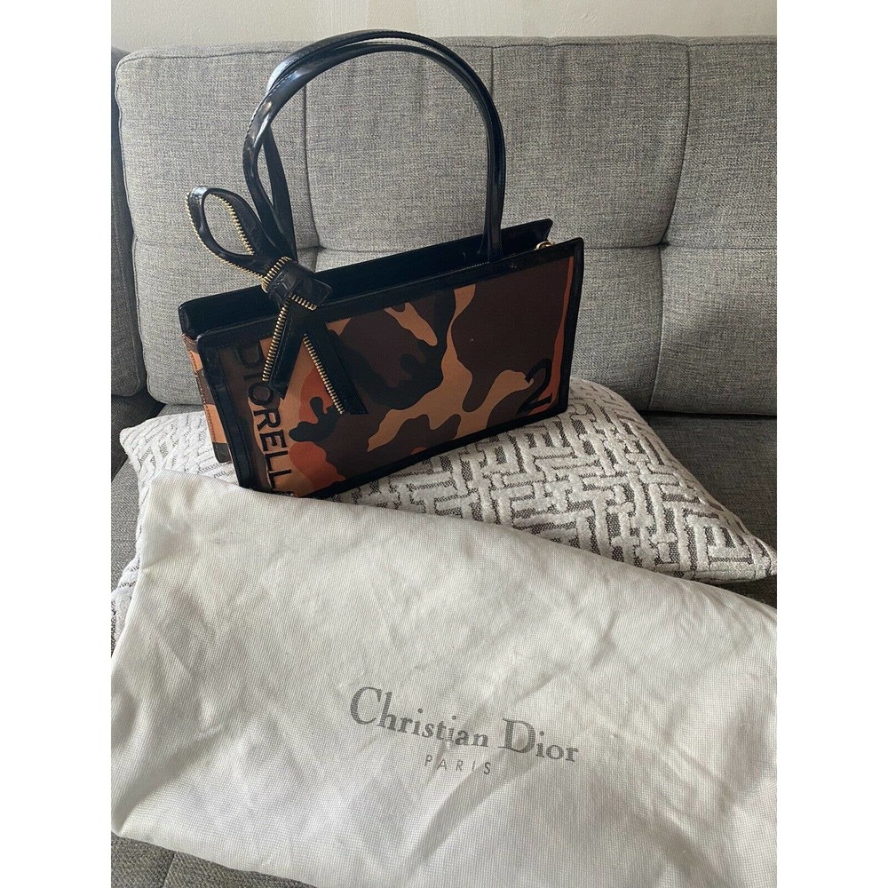 Authentic Vintage Christian Dior Camouflage Canvas Diorella Baguette Hangbag - Picture 10 of 12